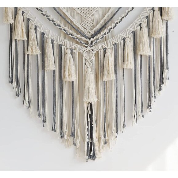 𝅺🆕 Macrame Wall Hanging Boho Crochet Art Bohemian Chic Wall Decor NWT👑 - Picture 4 of 7